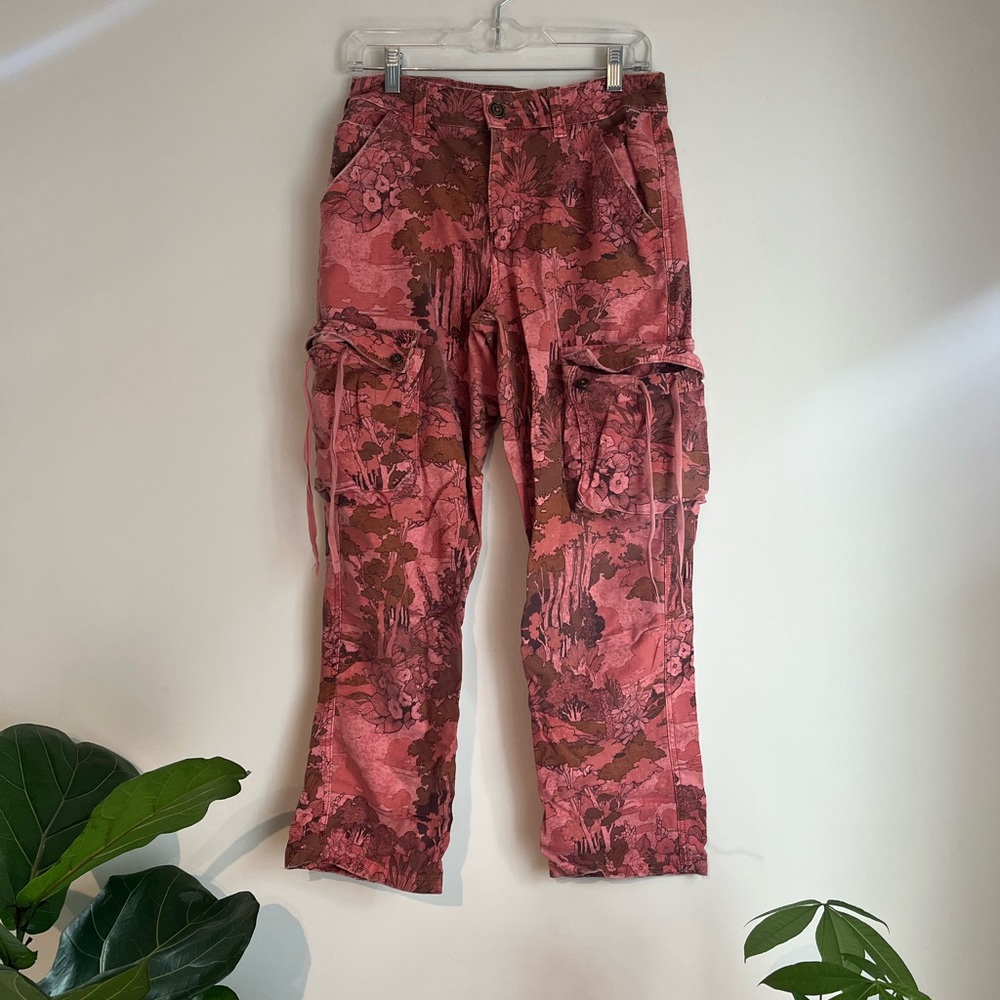Anthropologie pilcro floral cargo print crop pants